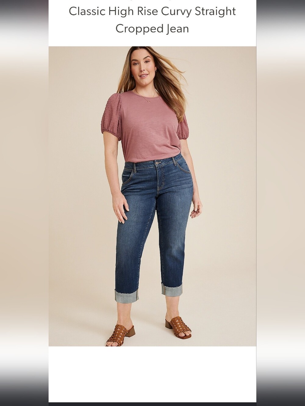 Maurices Curvy High Rise Straight Cropped Jean 22W